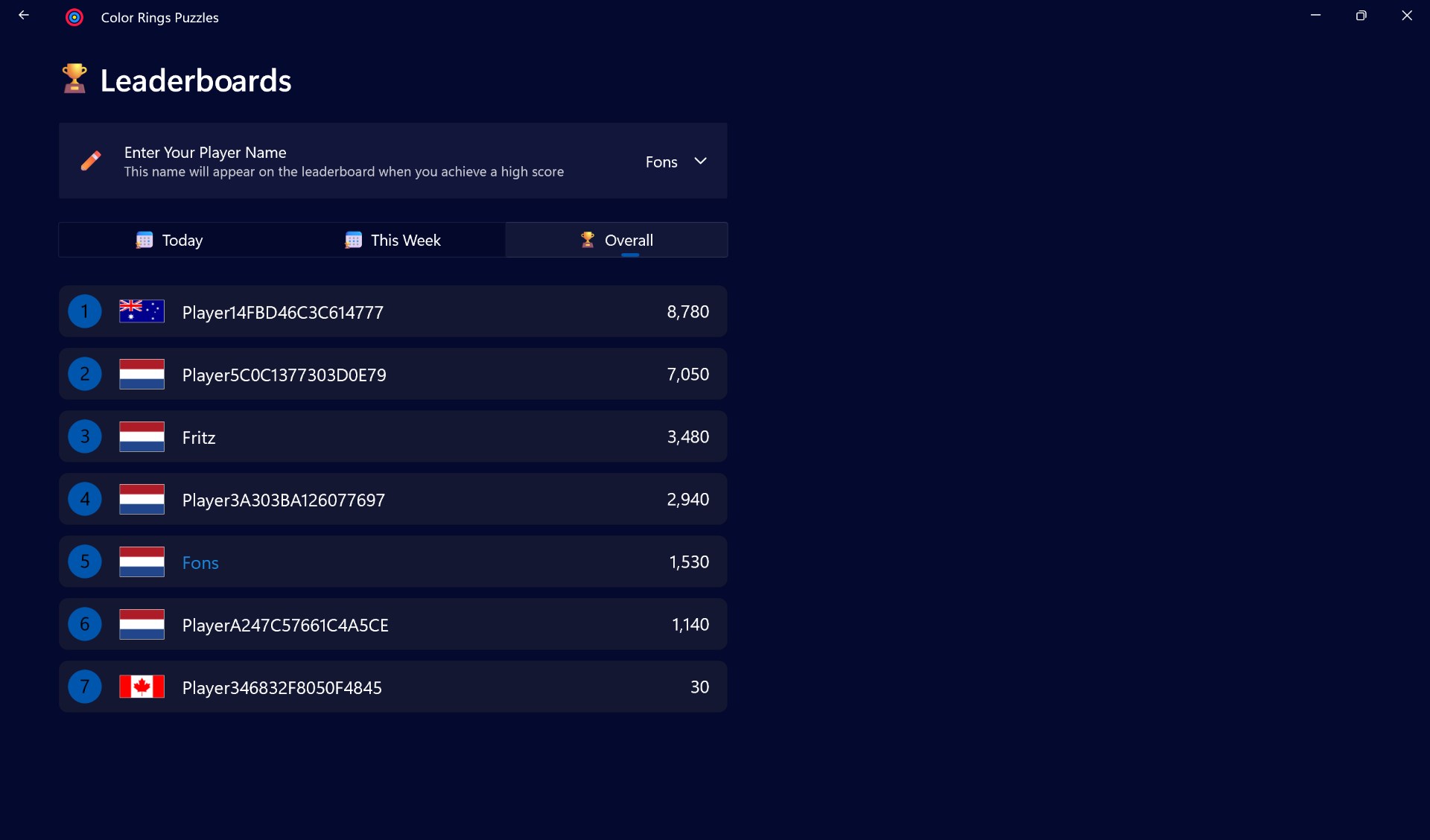 Leaderboards, challenge your friends to compare your score