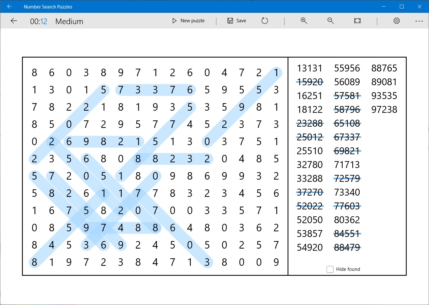 Number Search Puzzles screenshot 1