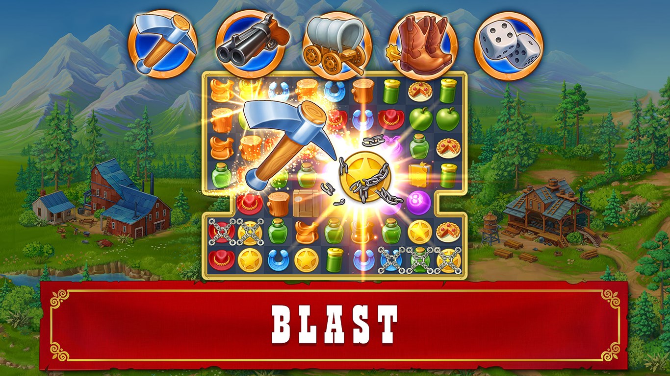 Jewels of the Wild West: Match 3 Puzzle Game screenshot 1