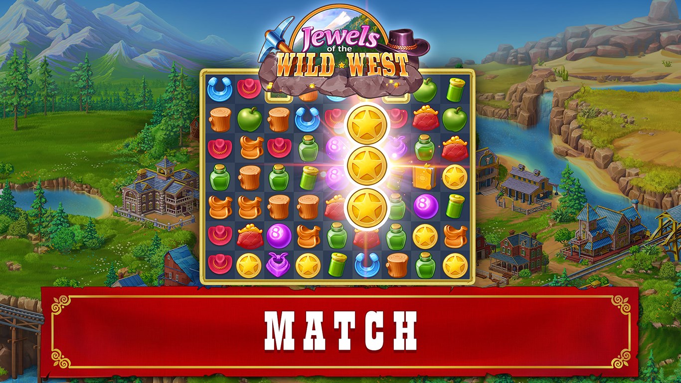 Jewels of the Wild West: Match 3 Puzzle Game screenshot 2