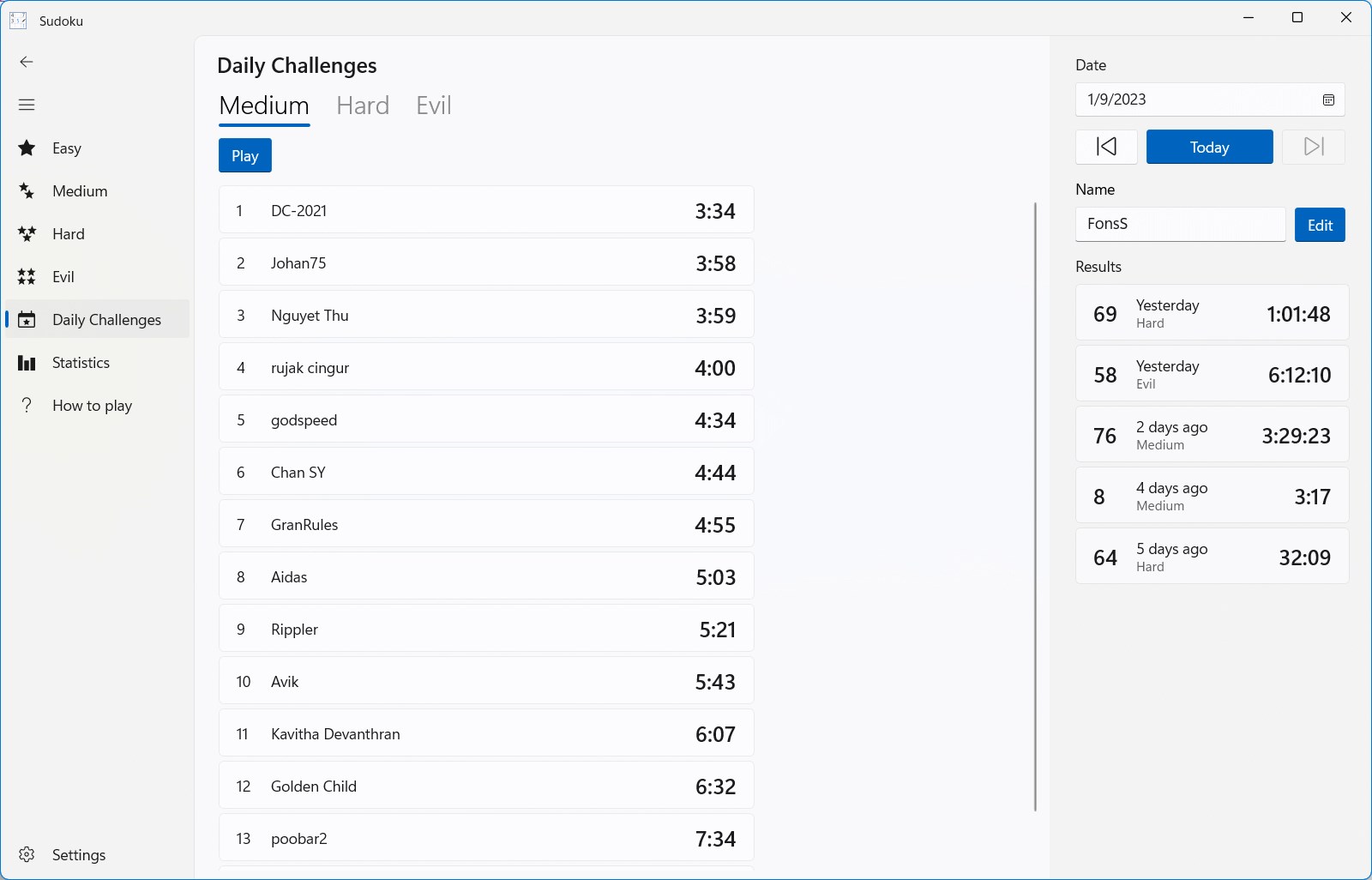 Daily Challenges