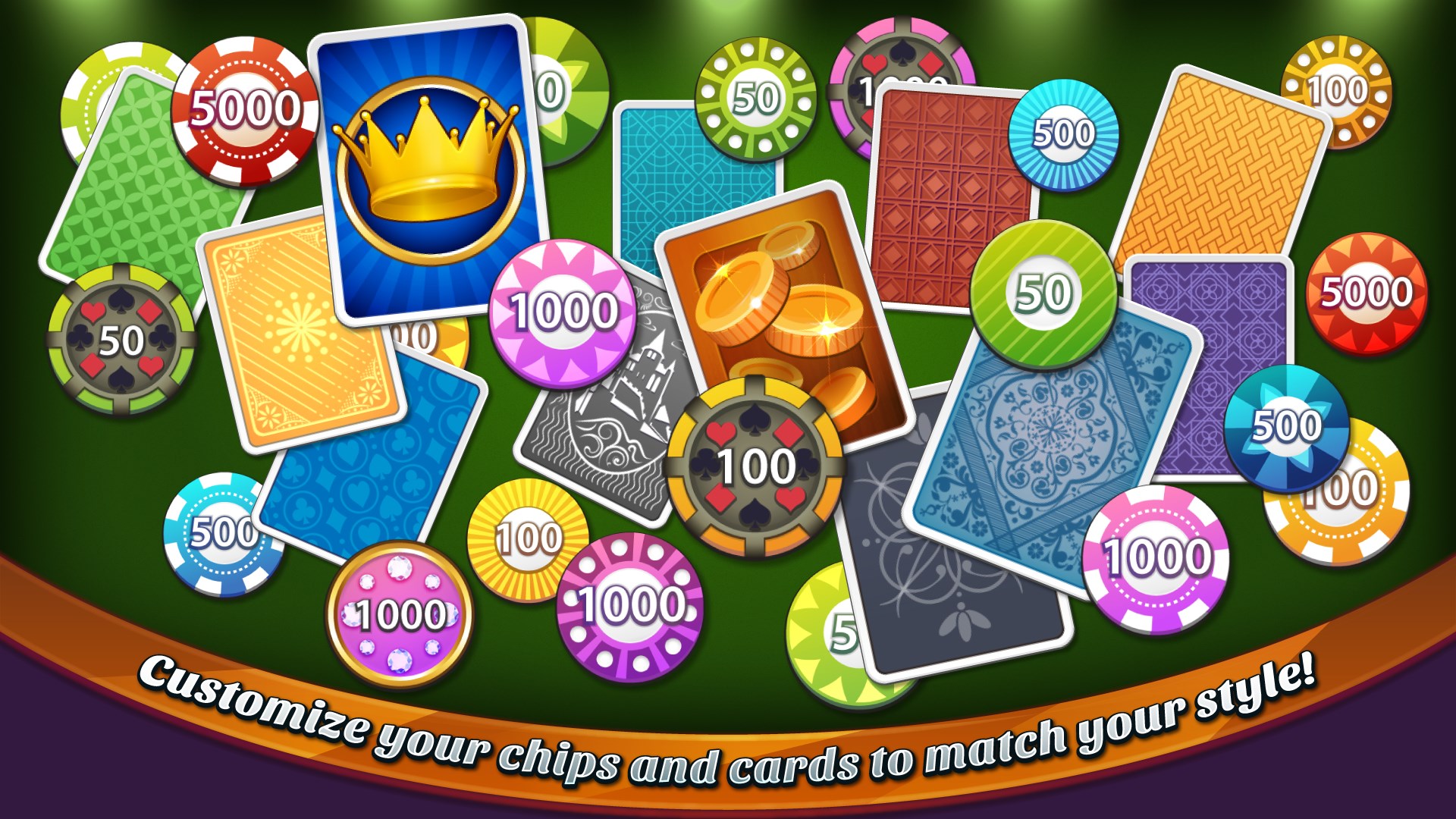 Customize your chips and cards to match your style!