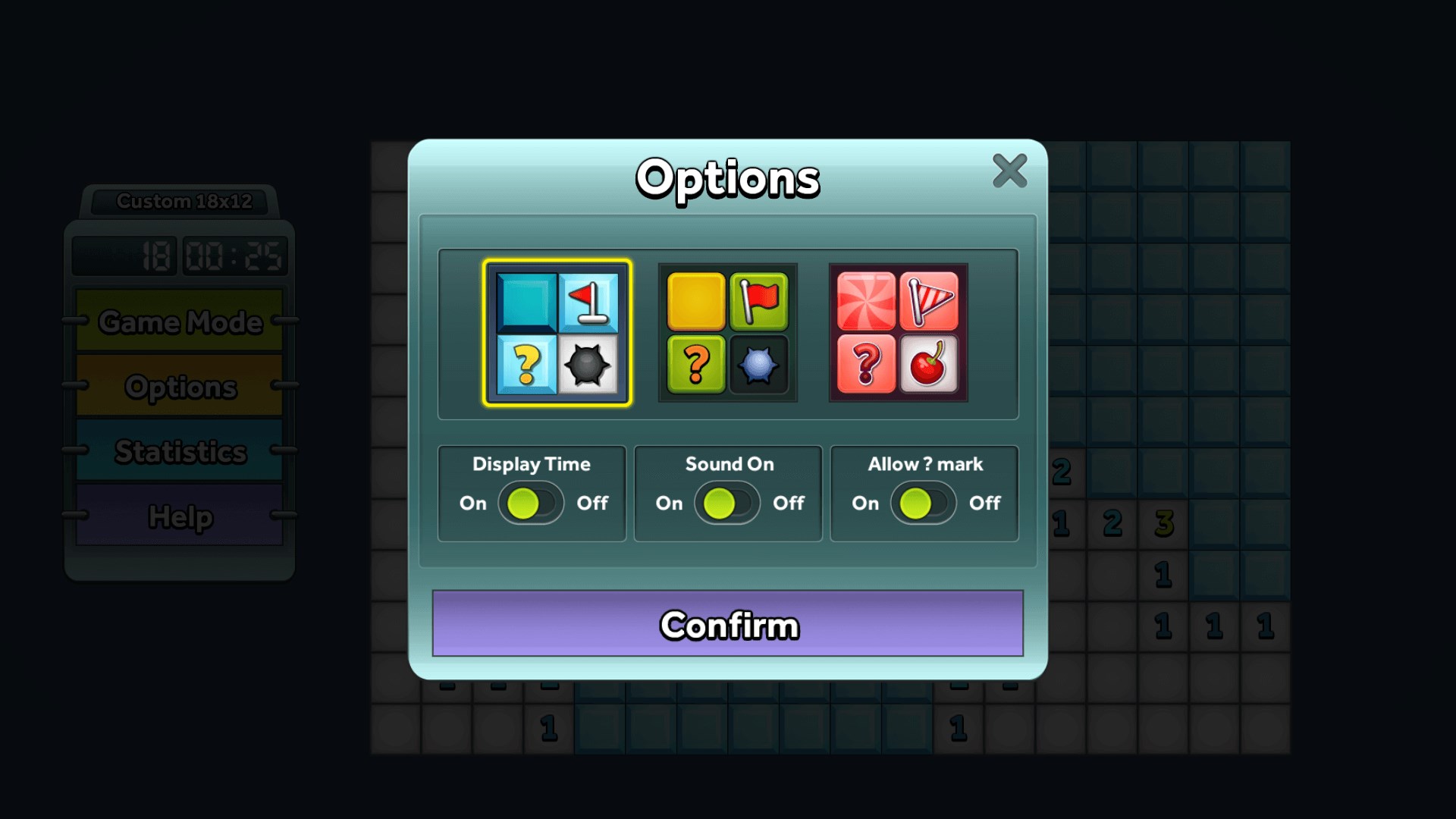 Choose your own theme and adjust game settings.