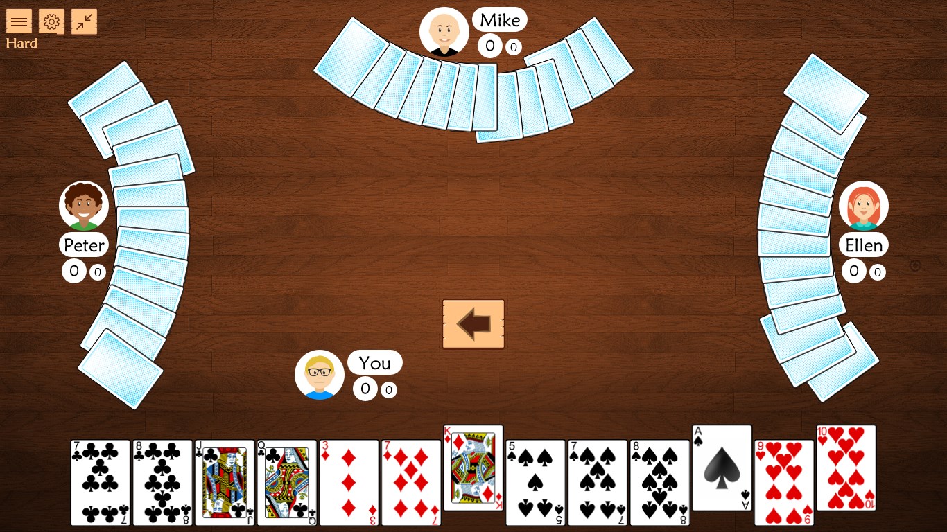 Begin the round by selecting three cards to pass. This early decision shapes your strategy for the entire hand.