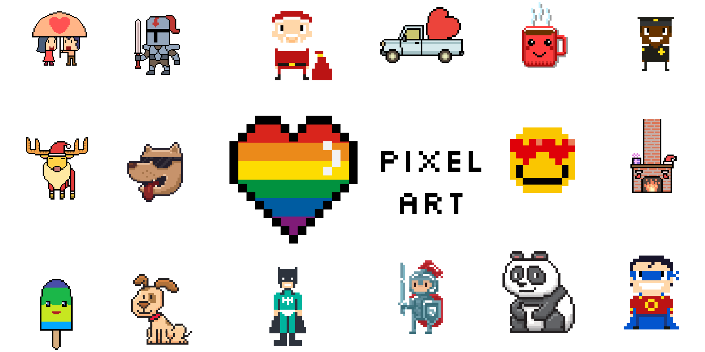 Pixel Art - Color by number coloring book hero
