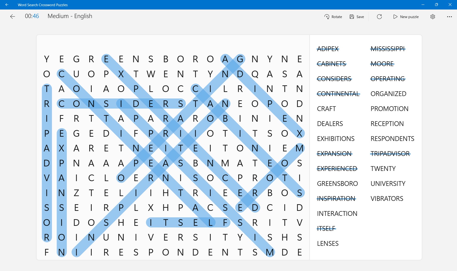 Word Search Crossword Puzzles screenshot 1