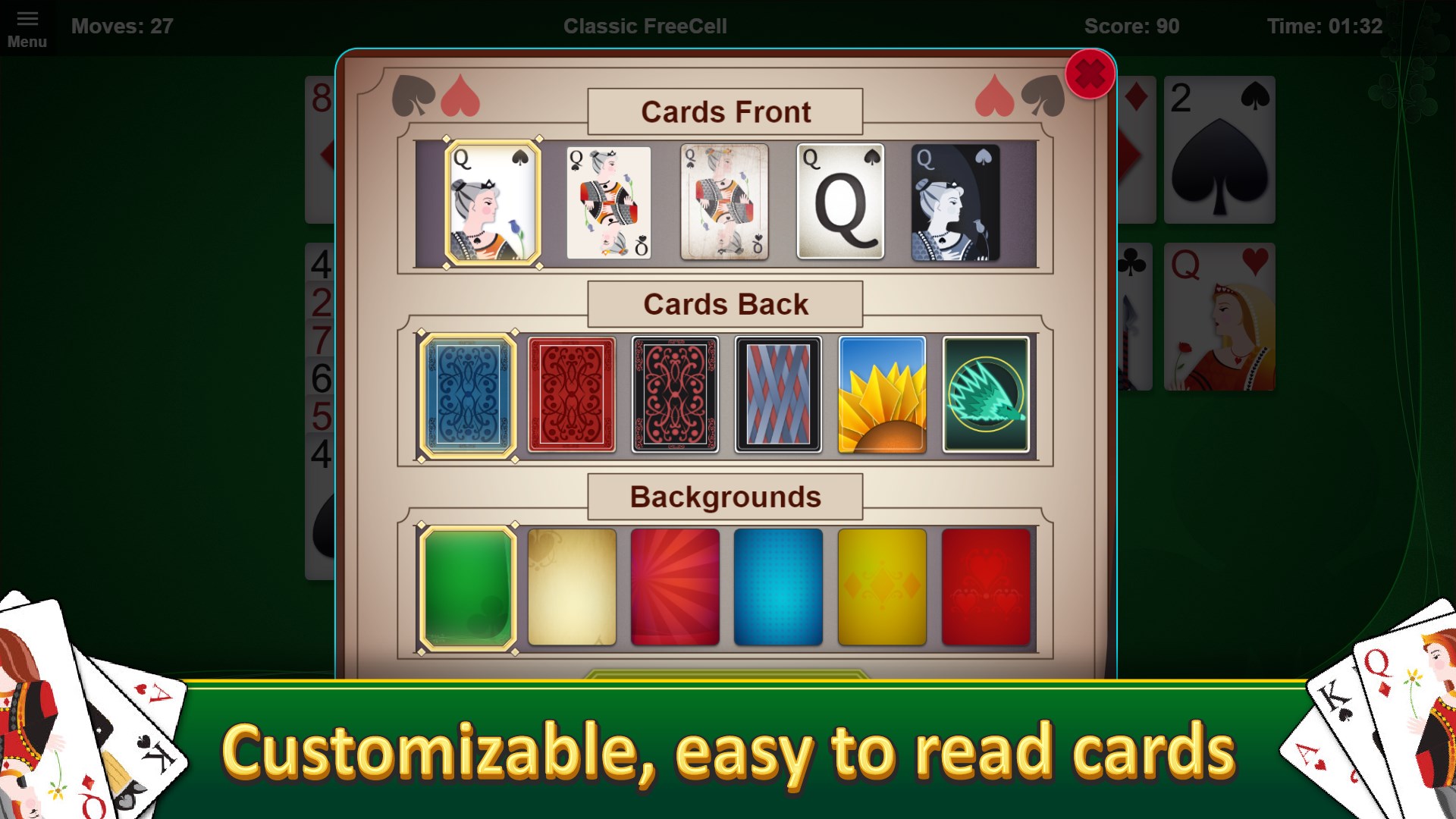 Amazing FreeCell Solitaire screenshot 1