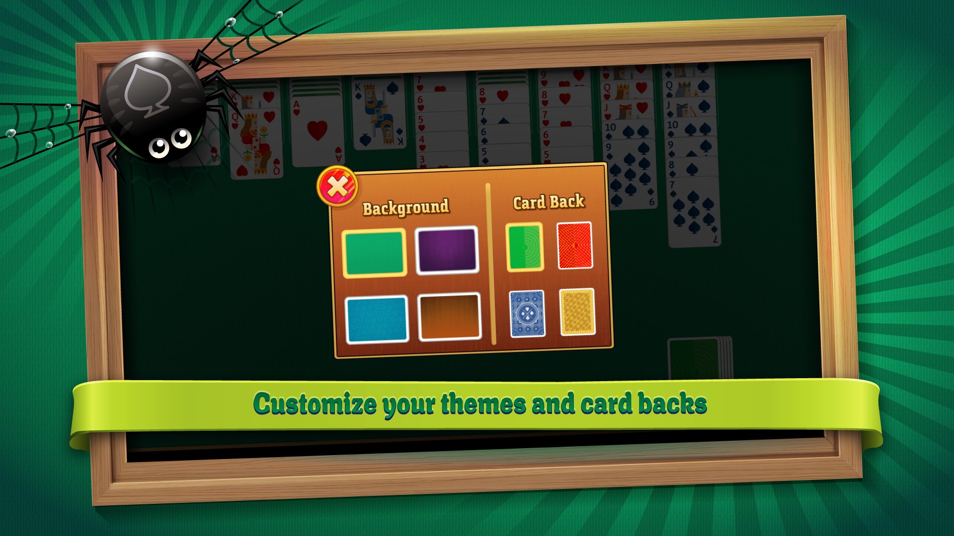 Customize your themes and card backs.