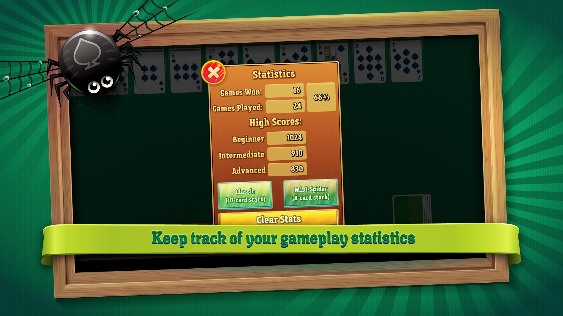 Keep track of your gameplay statistics.