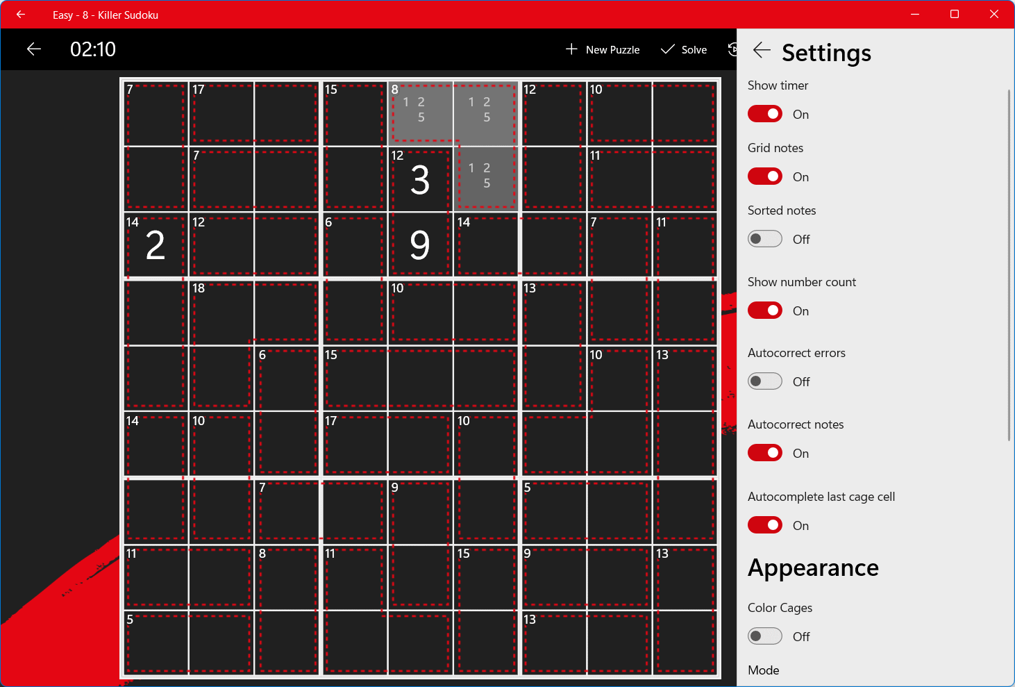 Many settings. Including dark theme support.