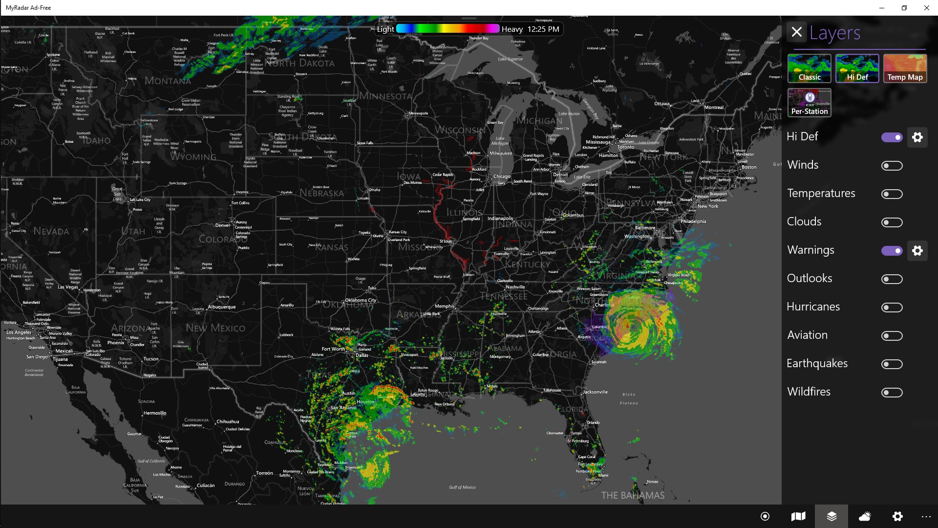 Multiple layers are available to customize the map and display data from a variety of sources.
