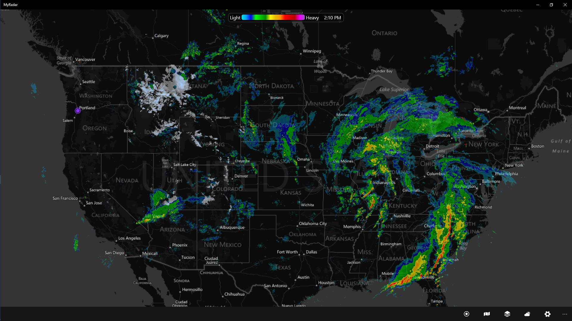 You can easily pan/zoom the map to any location and the animated radar will let you know if severe weather is headed your way!