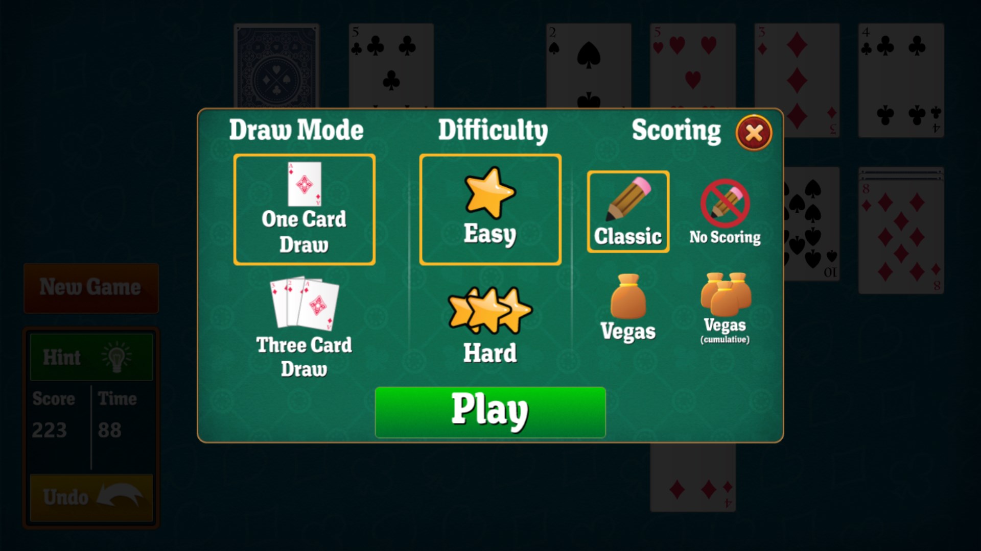 Pick between easy and hard deals.