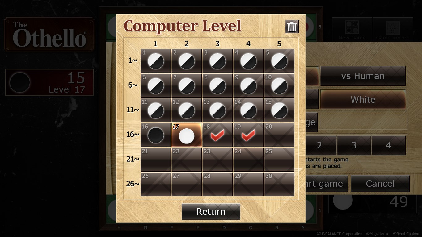 30 levels of difficulty from beginner to expert