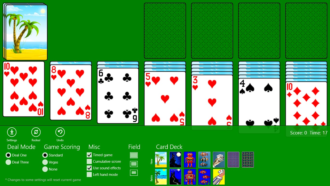 Game with settings