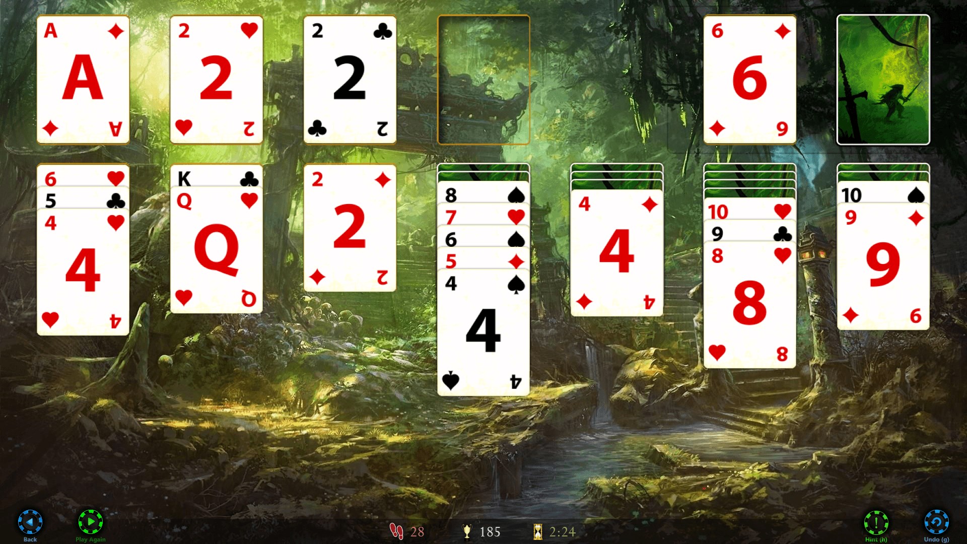 Play Solitaire in a beautiful board