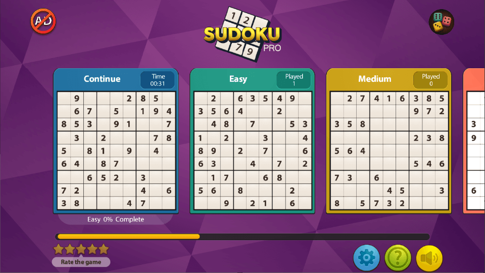Choose from 5 different game modes.