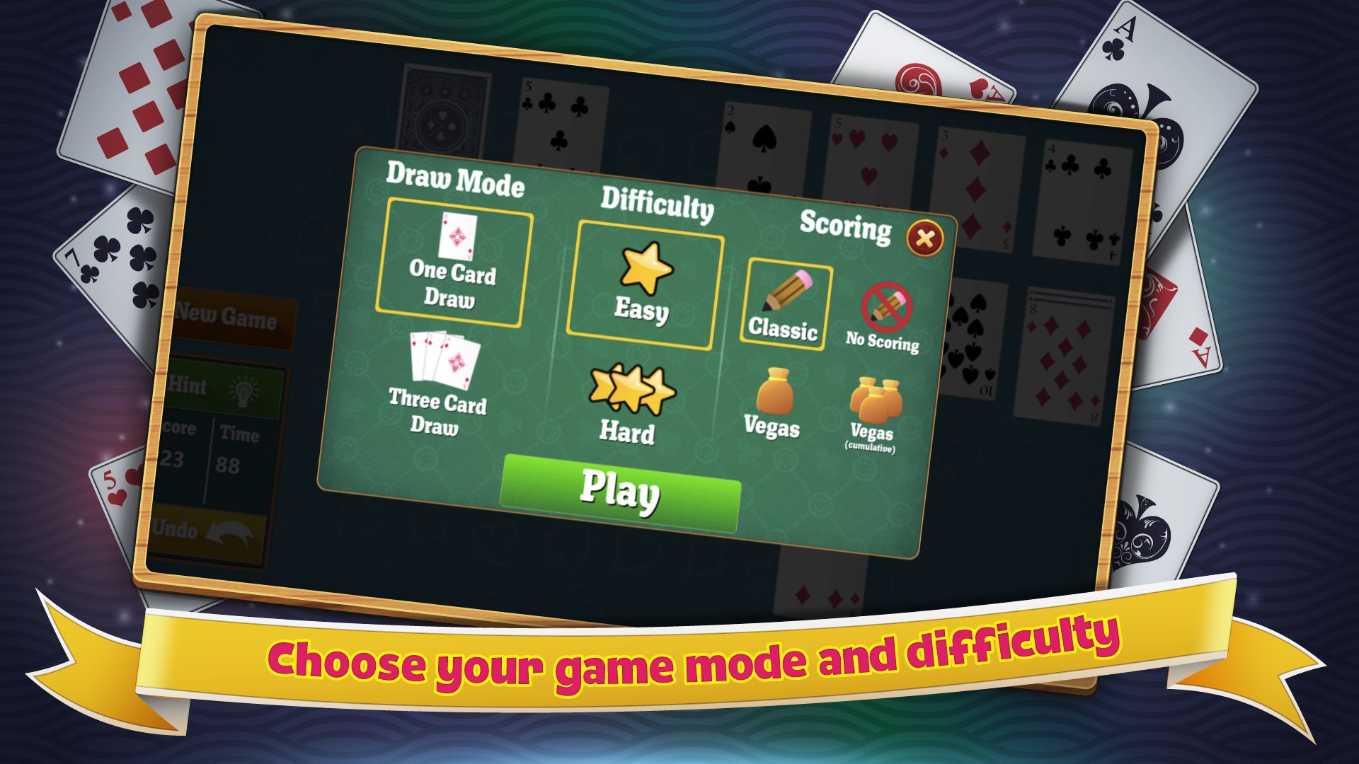 Choose your game mode and difficulty.
