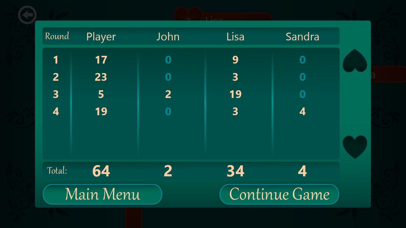 Easily view your scores throughout the game.