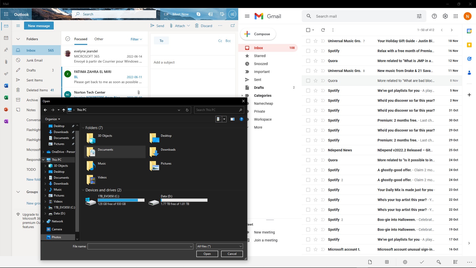 You can save or attach your files