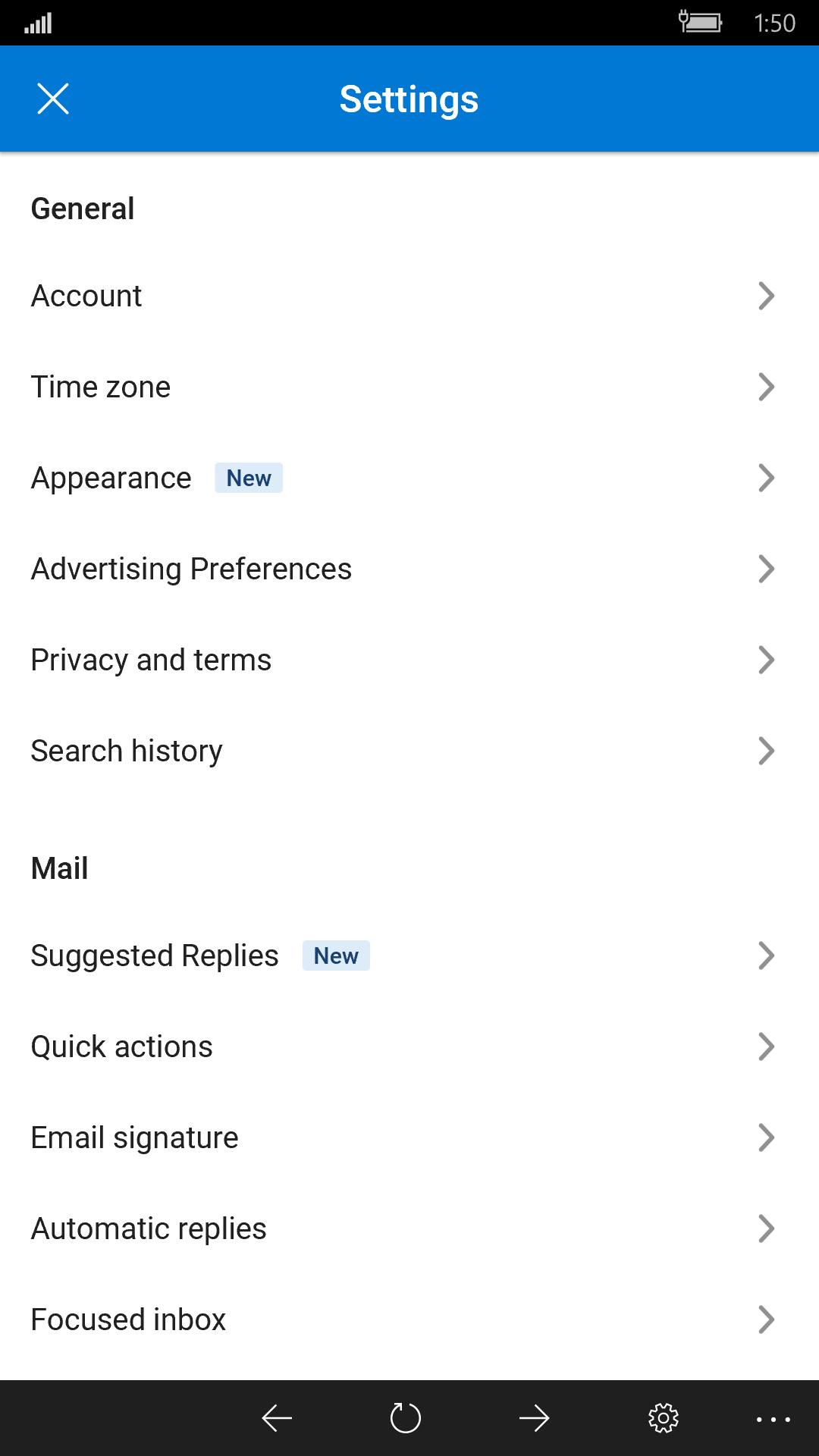 Outlook Settings