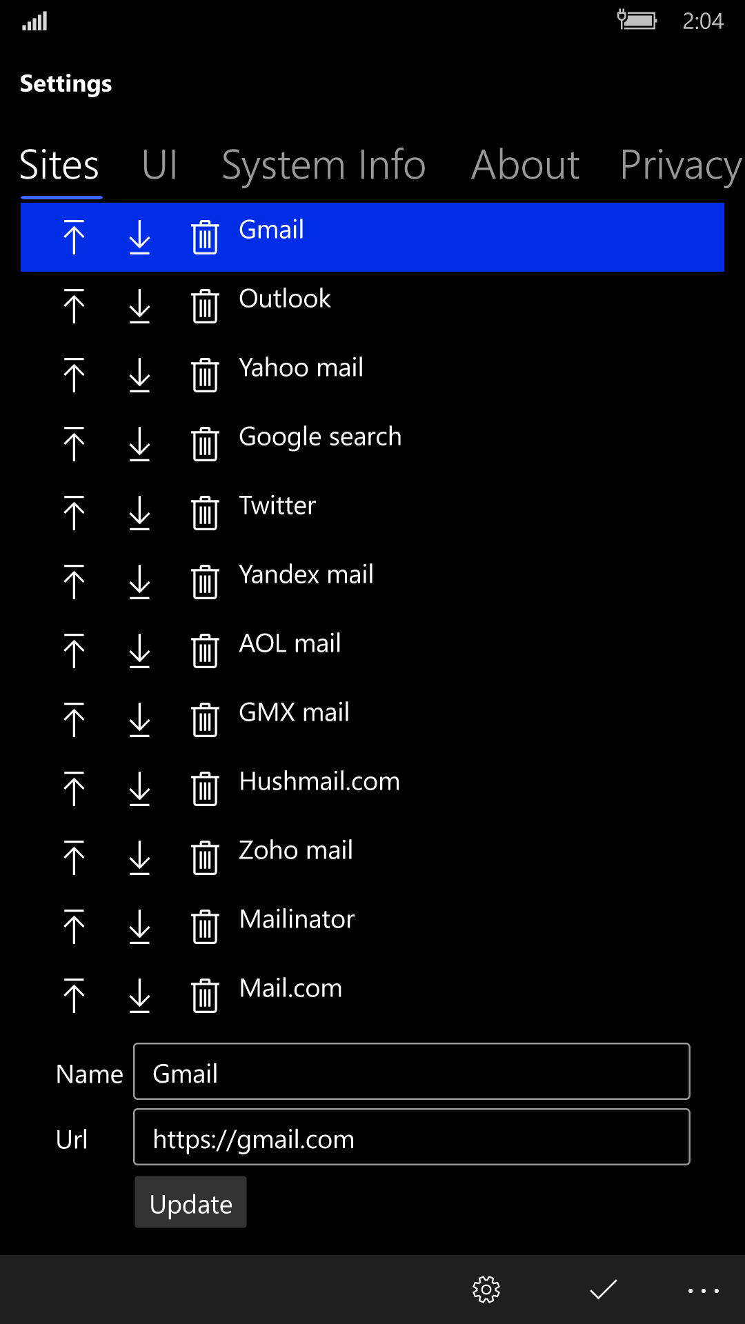 Mail Settings