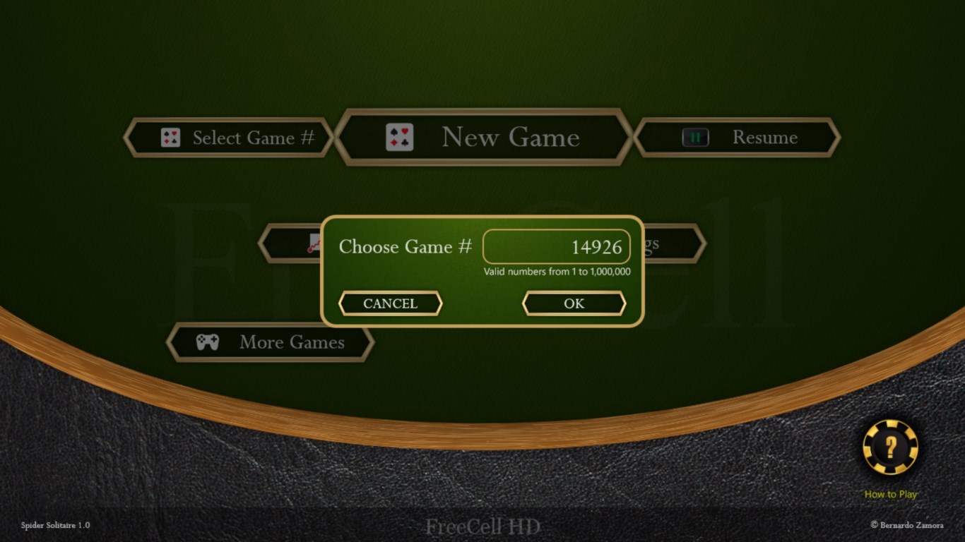 Choose any game #, from 1 to 1,000,000