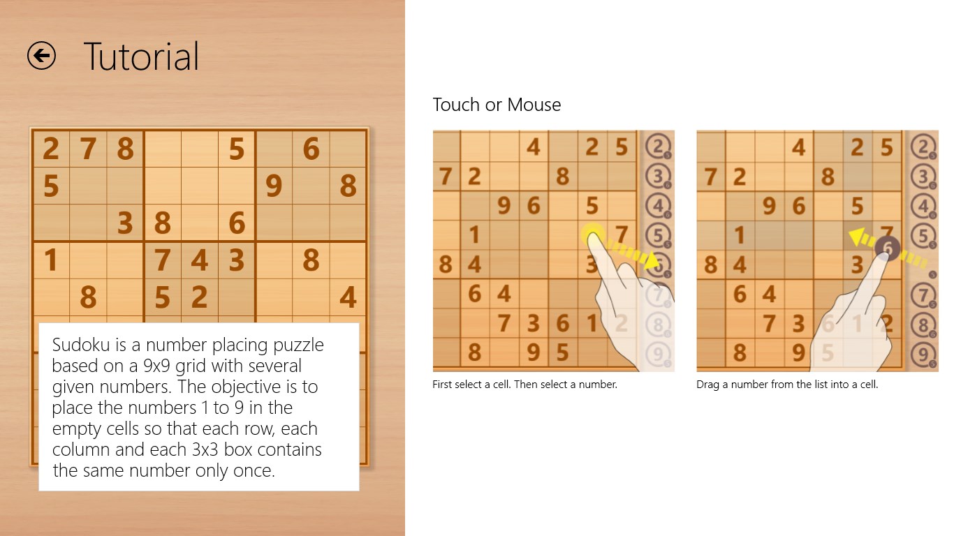 Tutorial explaining how to play the game.