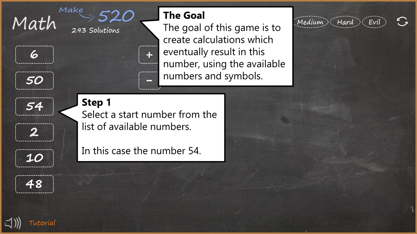 Tutorial mode