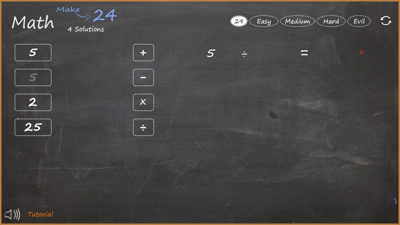 Play 'Make 24' and start with only 4 numbers.
